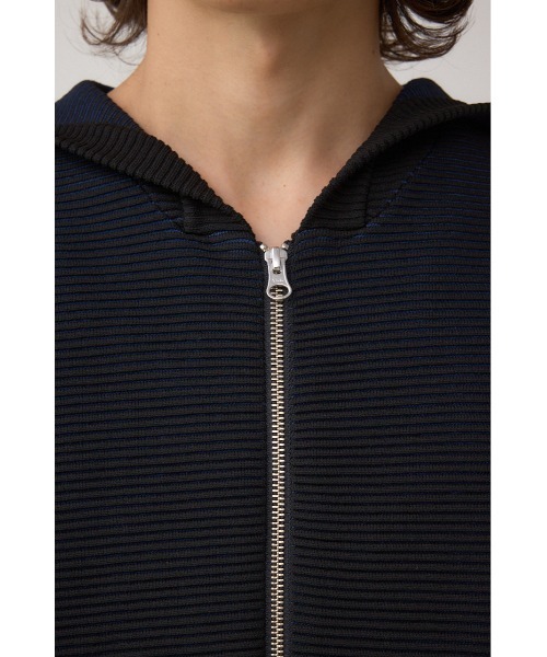 AZUL by moussy（アズールバイマウジー）の「ミックスカラーリップル編みニットパーカー（ニット/セーター・メンズ・グレー/ブラウン/ブラック・MEDIUM/LARGE）」の10枚目の写真