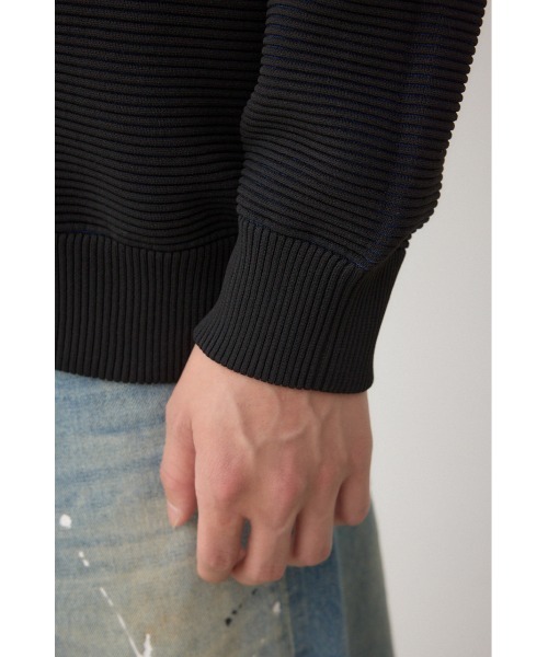 AZUL by moussy（アズールバイマウジー）の「ミックスカラーリップル編みニットパーカー（ニット/セーター・メンズ・グレー/ブラウン/ブラック・MEDIUM/LARGE）」の13枚目の写真