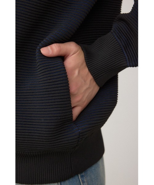 AZUL by moussy（アズールバイマウジー）の「ミックスカラーリップル編みニットパーカー（ニット/セーター・メンズ・グレー/ブラウン/ブラック・MEDIUM/LARGE）」の14枚目の写真