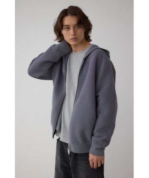 AZUL by moussy（アズールバイマウジー）の「ミックスカラーリップル編みニットパーカー（ニット/セーター・メンズ・グレー/ブラウン/ブラック・MEDIUM/LARGE）」の18枚目の写真
