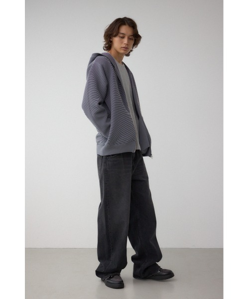 AZUL by moussy（アズールバイマウジー）の「ミックスカラーリップル編みニットパーカー（ニット/セーター・メンズ・グレー/ブラウン/ブラック・MEDIUM/LARGE）」の19枚目の写真