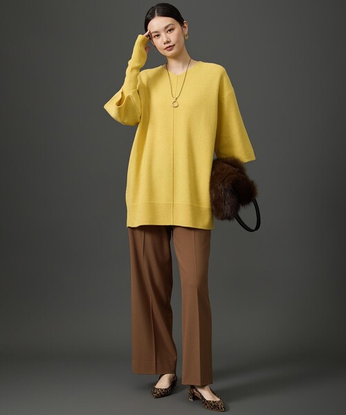 自由区(ジユウク)の「TRギャバ裏起毛ワイド パンツ(その他パンツ・レディース・黄土色系/オレンジ系/ワイン系/ブラック系・46/44/50/48)」の8枚目の写真