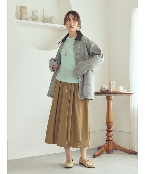 Mila Owen◆ヒッコリービックシャツカバーオール/ジャケット/one/コットン/BLK/ストライプ/09WFJ234004// SALE／45%OFFチェック柄ビッグカバーオール Mila Owen