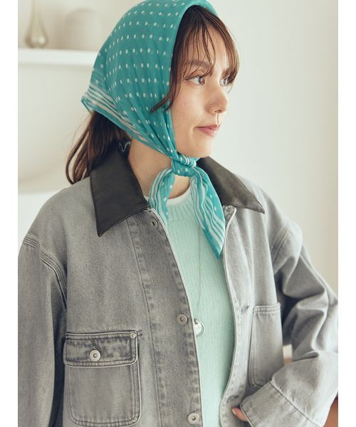Mila Owen（ミラオーウェン）の「ハーフ丈デニムカバーオール（デニムジャケット・レディース・インディゴブルー/グレー・F）」の9枚目の写真