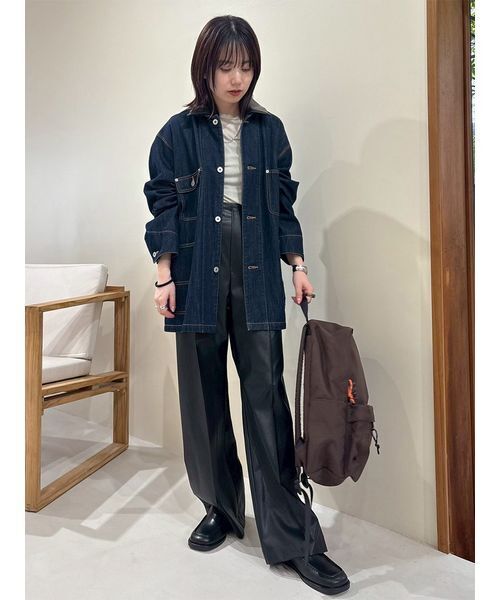 Mila Owen（ミラオーウェン）の「ハーフ丈デニムカバーオール（デニムジャケット・レディース・インディゴブルー/グレー・F）」の11枚目の写真