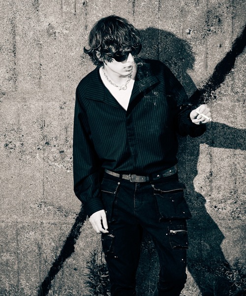 セール】Suit Fabric High Neck Shirt / スーツファブリックハイネック