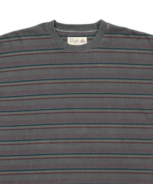 The DUFFER of ST.GEORGE(ザダファーオブセントジョージ)の「PIGMENT-DYE BORDER L/SL TEE:ピグメント加工 ボーダー ロンT(Tシャツ/カットソー・メンズ・チャコールグレー/ブラウン・X-LARGE/LARGE/MEDIUM/SMALL)」の9枚目の写真