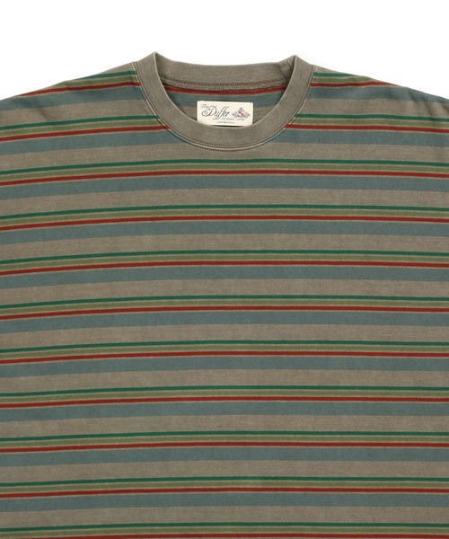 The DUFFER of ST.GEORGE(ザダファーオブセントジョージ)の「PIGMENT-DYE BORDER L/SL TEE:ピグメント加工 ボーダー ロンT(Tシャツ/カットソー・メンズ・チャコールグレー/ブラウン・X-LARGE/LARGE/MEDIUM/SMALL)」の10枚目の写真