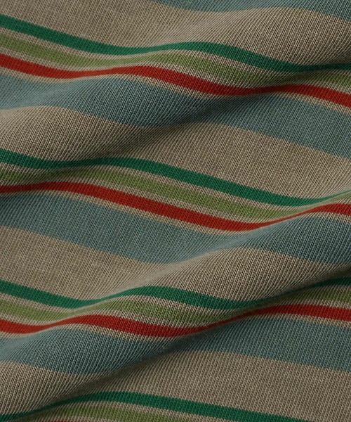 The DUFFER of ST.GEORGE(ザダファーオブセントジョージ)の「PIGMENT-DYE BORDER L/SL TEE:ピグメント加工 ボーダー ロンT(Tシャツ/カットソー・メンズ・チャコールグレー/ブラウン・X-LARGE/LARGE/MEDIUM/SMALL)」の4枚目の写真