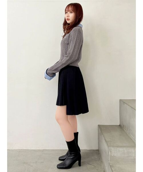 dazzlin(ダズリン)の「ミディアシメプリーツスカート(スカート・レディース・ブラウン/ネイビー・MEDIUM/SMALL)」の5枚目の写真