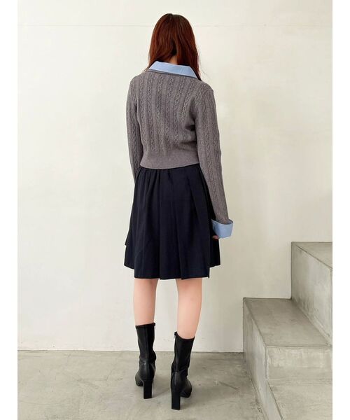 dazzlin(ダズリン)の「ミディアシメプリーツスカート(スカート・レディース・ブラウン/ネイビー・MEDIUM/SMALL)」の6枚目の写真