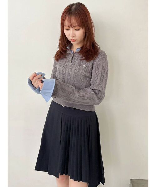 dazzlin(ダズリン)の「ミディアシメプリーツスカート(スカート・レディース・ブラウン/ネイビー・MEDIUM/SMALL)」の7枚目の写真