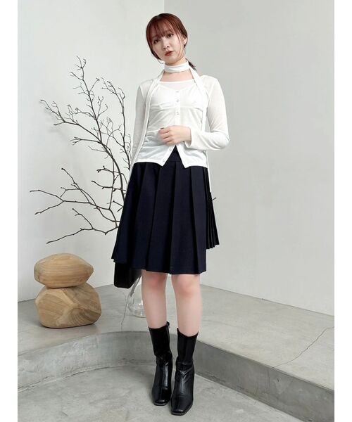 dazzlin(ダズリン)の「ミディアシメプリーツスカート(スカート・レディース・ブラウン/ネイビー・MEDIUM/SMALL)」の15枚目の写真