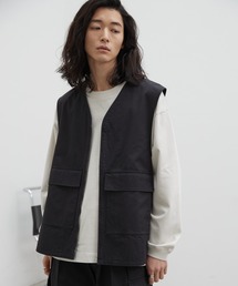 WYM LIDNMジップベスト黒 WYM LIDNM ベスト ジレ UTILITY TECH VEST メンズ : ZOZOTOWN