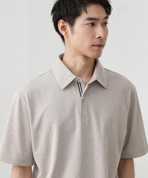 THE SHOP TK (ザ ショップ ティーケー )の「ギミックメランジ天竺ポロシャツ(ポロシャツ・メンズ・ベージュ/ネイビー・02/03/04)」の3枚目の写真