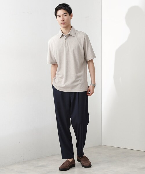 THE SHOP TK (ザ ショップ ティーケー )の「ギミックメランジ天竺ポロシャツ(ポロシャツ・メンズ・ベージュ/ネイビー・02/03/04)」の5枚目の写真
