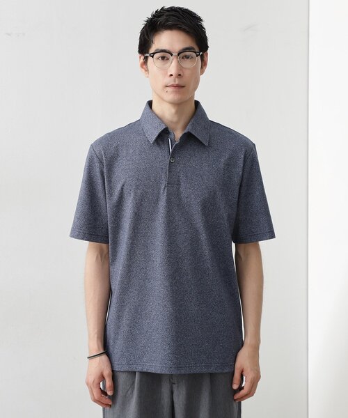 THE SHOP TK (ザ ショップ ティーケー )の「ギミックメランジ天竺ポロシャツ(ポロシャツ・メンズ・ベージュ/ネイビー・02/03/04)」の9枚目の写真