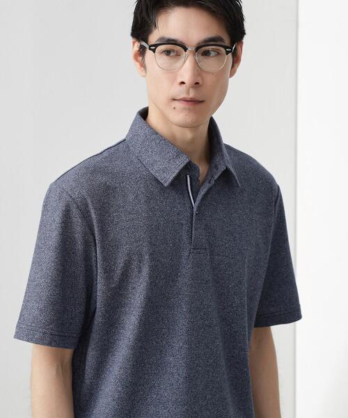 THE SHOP TK (ザ ショップ ティーケー )の「ギミックメランジ天竺ポロシャツ(ポロシャツ・メンズ・ベージュ/ネイビー・02/03/04)」の2枚目の写真