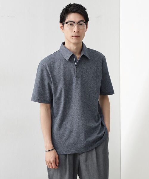 THE SHOP TK (ザ ショップ ティーケー )の「ギミックメランジ天竺ポロシャツ(ポロシャツ・メンズ・ベージュ/ネイビー・02/03/04)」の17枚目の写真