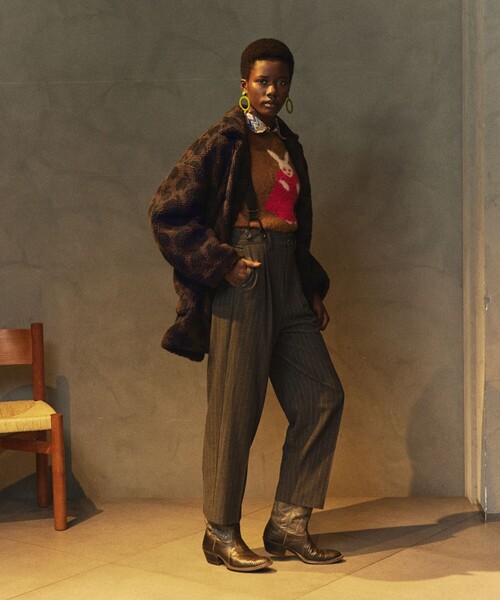 B:MING by BEAMS（ビーミングバイビームス）の「ambiance / STRIPE SUS PANTS（その他パンツ・レディース・グレー/ブラック・SMALL/MEDIUM）」の3枚目の写真