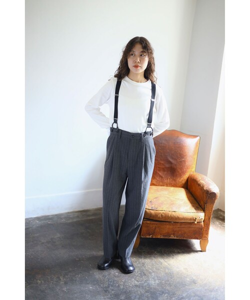 B:MING by BEAMS（ビーミングバイビームス）の「ambiance / STRIPE SUS PANTS（その他パンツ・レディース・グレー/ブラック・SMALL/MEDIUM）」の4枚目の写真