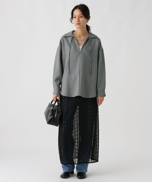 Elura（エルーラ）の「ツイードライクスキッパーシャツ/578314（シャツ/ブラウス・レディース・ブラウン/グレー・FREE）」の6枚目の写真