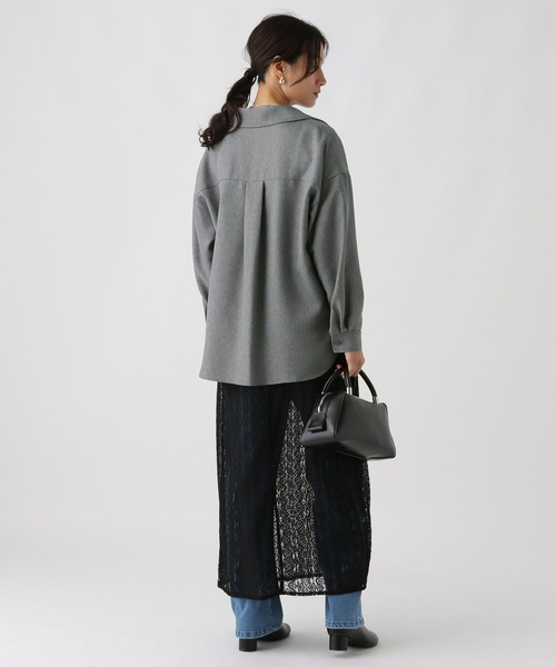 Elura（エルーラ）の「ツイードライクスキッパーシャツ/578314（シャツ/ブラウス・レディース・ブラウン/グレー・FREE）」の8枚目の写真