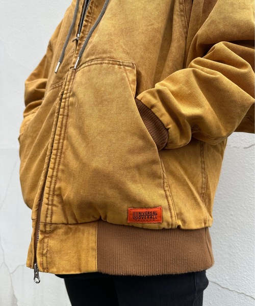UNIVERSAL OVERALL（ユニバーサルオーバーオール）の「UNIVERSAL OVERALL / HOODIE JACKET / U2531425（ブルゾン・レディース・キャメル/ブラック・X-LARGE/LARGE）」の4枚目の写真