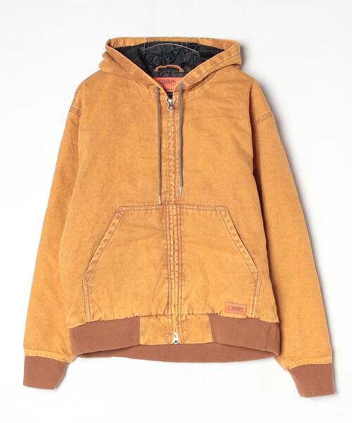 UNIVERSAL OVERALL（ユニバーサルオーバーオール）の「UNIVERSAL OVERALL / HOODIE JACKET / U2531425（ブルゾン・レディース・キャメル/ブラック・X-LARGE/LARGE）」の5枚目の写真