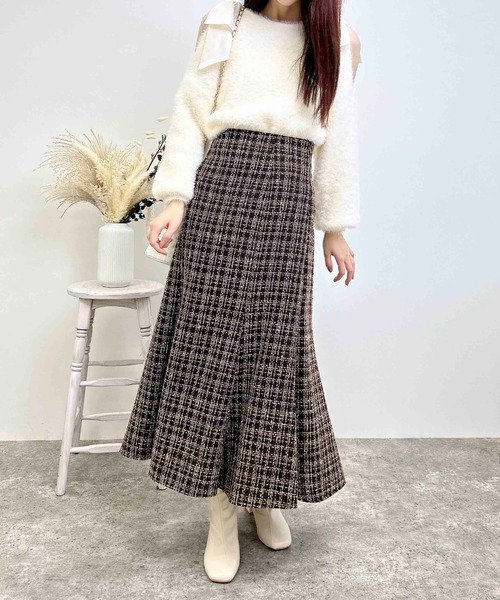 INGNI（イング）の「バックレースアップツイードマーメイドスカート／A（スカート・レディース・ホワイト系その他7/ブラウン系その他2/ブラック系その他7・FREE）」の11枚目の写真