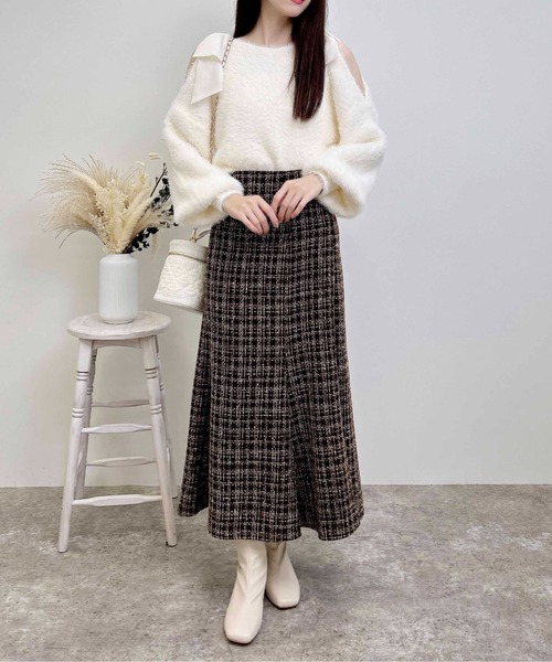 INGNI（イング）の「バックレースアップツイードマーメイドスカート／A（スカート・レディース・ホワイト系その他7/ブラウン系その他2/ブラック系その他7・FREE）」の13枚目の写真