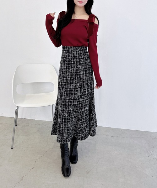 INGNI（イング）の「バックレースアップツイードマーメイドスカート／A（スカート・レディース・ホワイト系その他7/ブラウン系その他2/ブラック系その他7・FREE）」の17枚目の写真