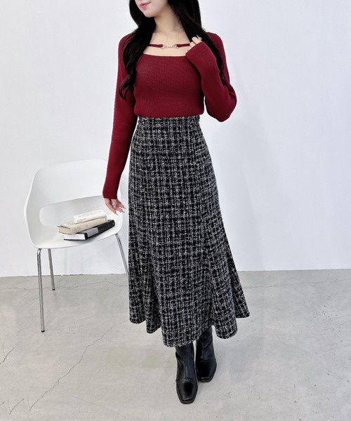 INGNI（イング）の「バックレースアップツイードマーメイドスカート／A（スカート・レディース・ホワイト系その他7/ブラウン系その他2/ブラック系その他7・FREE）」の18枚目の写真