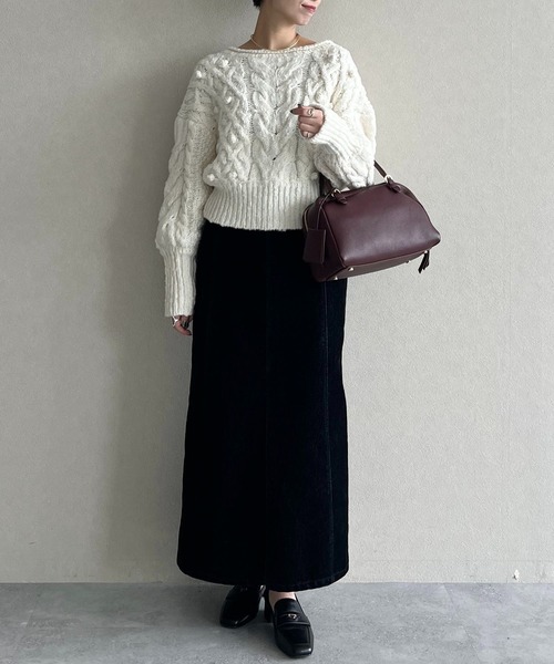 mysty woman（ミスティウーマン）の「【セットアップ着用可】フロッキーカコウデニムスカート 586720（スカート・レディース・ブラック・SMALL/MEDIUM）」の19枚目の写真