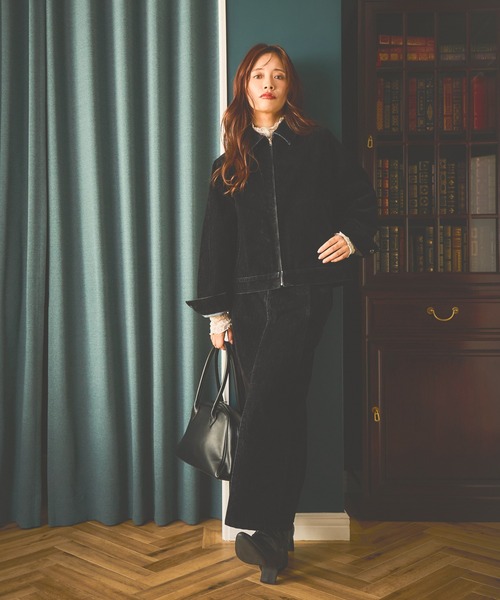 mysty woman（ミスティウーマン）の「【セットアップ着用可】フロッキーカコウデニムスカート 586720（スカート・レディース・ブラック・SMALL/MEDIUM）」の16枚目の写真