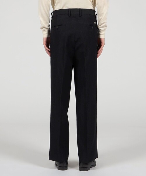 セール】ウールリネンコットン 2タックワイドストレートパンツ