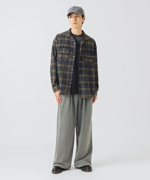 BEAMS HEART（ビームスハート）の「フェードチェック オープンカラー ネルシャツ【ユニセックス】（シャツ/ブラウス・メンズ・レッド/グリーン・LARGE/MEDIUM/SMALL）」の7枚目の写真