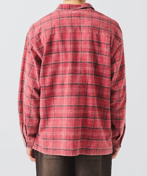 BEAMS HEART（ビームスハート）の「フェードチェック オープンカラー ネルシャツ【ユニセックス】（シャツ/ブラウス・メンズ・レッド/グリーン・LARGE/MEDIUM/SMALL）」の12枚目の写真