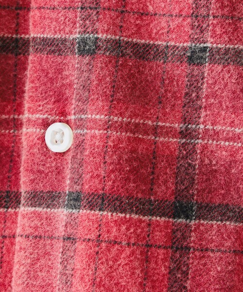 BEAMS HEART（ビームスハート）の「フェードチェック オープンカラー ネルシャツ【ユニセックス】（シャツ/ブラウス・メンズ・レッド/グリーン・LARGE/MEDIUM/SMALL）」の15枚目の写真