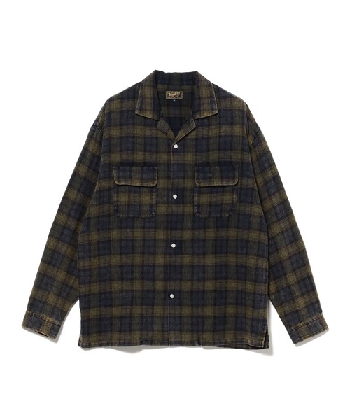 BEAMS HEART（ビームスハート）の「フェードチェック オープンカラー ネルシャツ【ユニセックス】（シャツ/ブラウス・メンズ・レッド/グリーン・LARGE/MEDIUM/SMALL）」の16枚目の写真