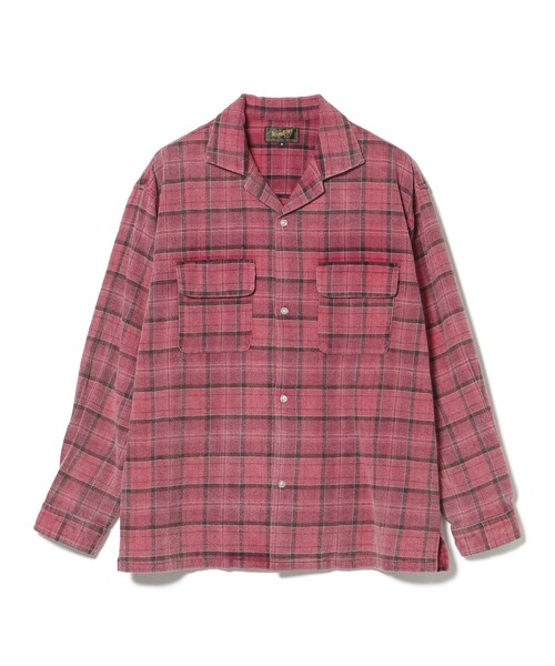 BEAMS HEART（ビームスハート）の「フェードチェック オープンカラー ネルシャツ【ユニセックス】（シャツ/ブラウス・メンズ・レッド/グリーン・LARGE/MEDIUM/SMALL）」の18枚目の写真