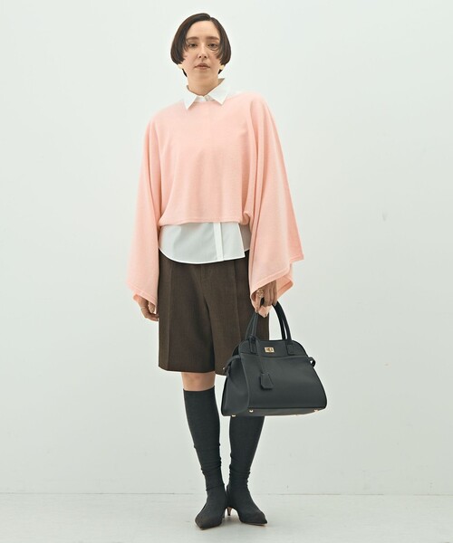 NOLLEY’S（ノーリーズ）の「12Gオルティアロングマフラー（ニット/セーター・レディース・ベビーピンク/オフホワイト/ライトグレー・38）」の18枚目の写真