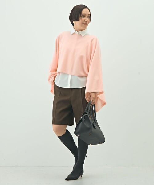 NOLLEY’S（ノーリーズ）の「12Gオルティアロングマフラー（ニット/セーター・レディース・ベビーピンク/オフホワイト/ライトグレー・38）」の19枚目の写真