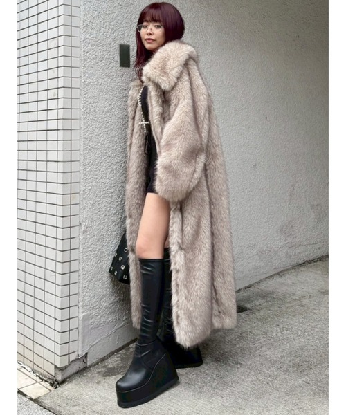 セール】フェイクファーロングコート（ダッフルコート）｜EVRIS