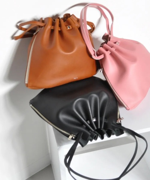 blancle(ブランクレ)の「blancle SMOOTH PLEATS TOTE(ハンドバッグ・レディース・ブラック/タン/ピンク・FREE)」の3枚目の写真