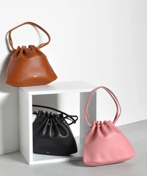 blancle(ブランクレ)の「blancle SMOOTH PLEATS TOTE(ハンドバッグ・レディース・ブラック/タン/ピンク・FREE)」の4枚目の写真