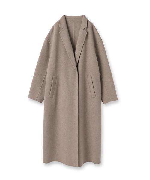 UNTITLED（アンタイトル）の「【ロング丈/軽やか】テーラード　リバーコート（チェスターコート・レディース・ベージュ/ナチュラル・04/00/01/02/03/44/48）」の3枚目の写真