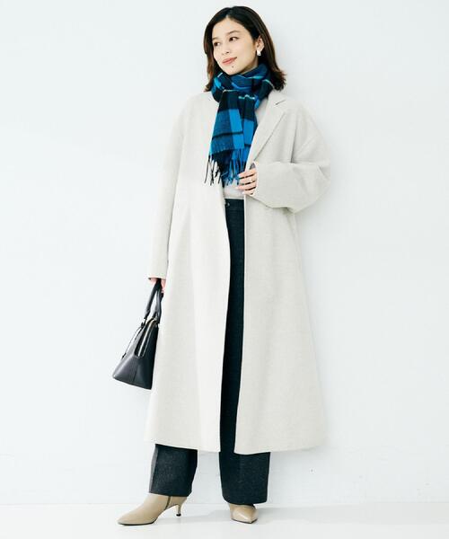 UNTITLED（アンタイトル）の「【ロング丈/軽やか】テーラード　リバーコート（チェスターコート・レディース・ベージュ/ナチュラル・04/00/01/02/03/44/48）」の4枚目の写真