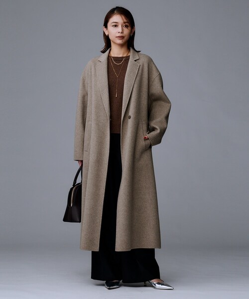 UNTITLED（アンタイトル）の「【ロング丈/軽やか】テーラード　リバーコート（チェスターコート・レディース・ベージュ/ナチュラル・04/00/01/02/03/44/48）」の13枚目の写真