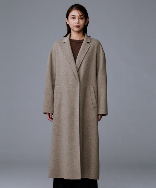 セール】【ロング丈/軽やか】テーラード リバーコート（チェスター